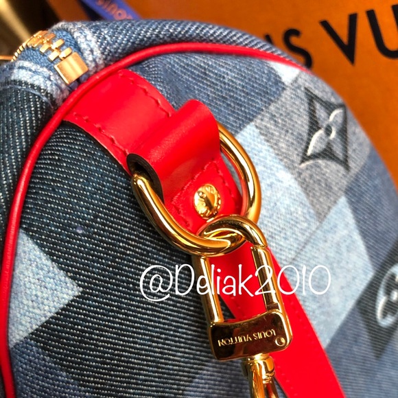 SOLD! Louis Vuitton Denim Speedy Bandouliere 30 - Picture 4 of 8